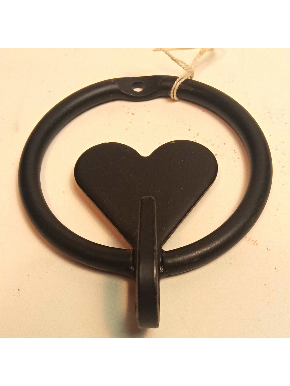 Black cast Metal Heart Wall Hook - Matte Wall Mounted Single Decorative Hook